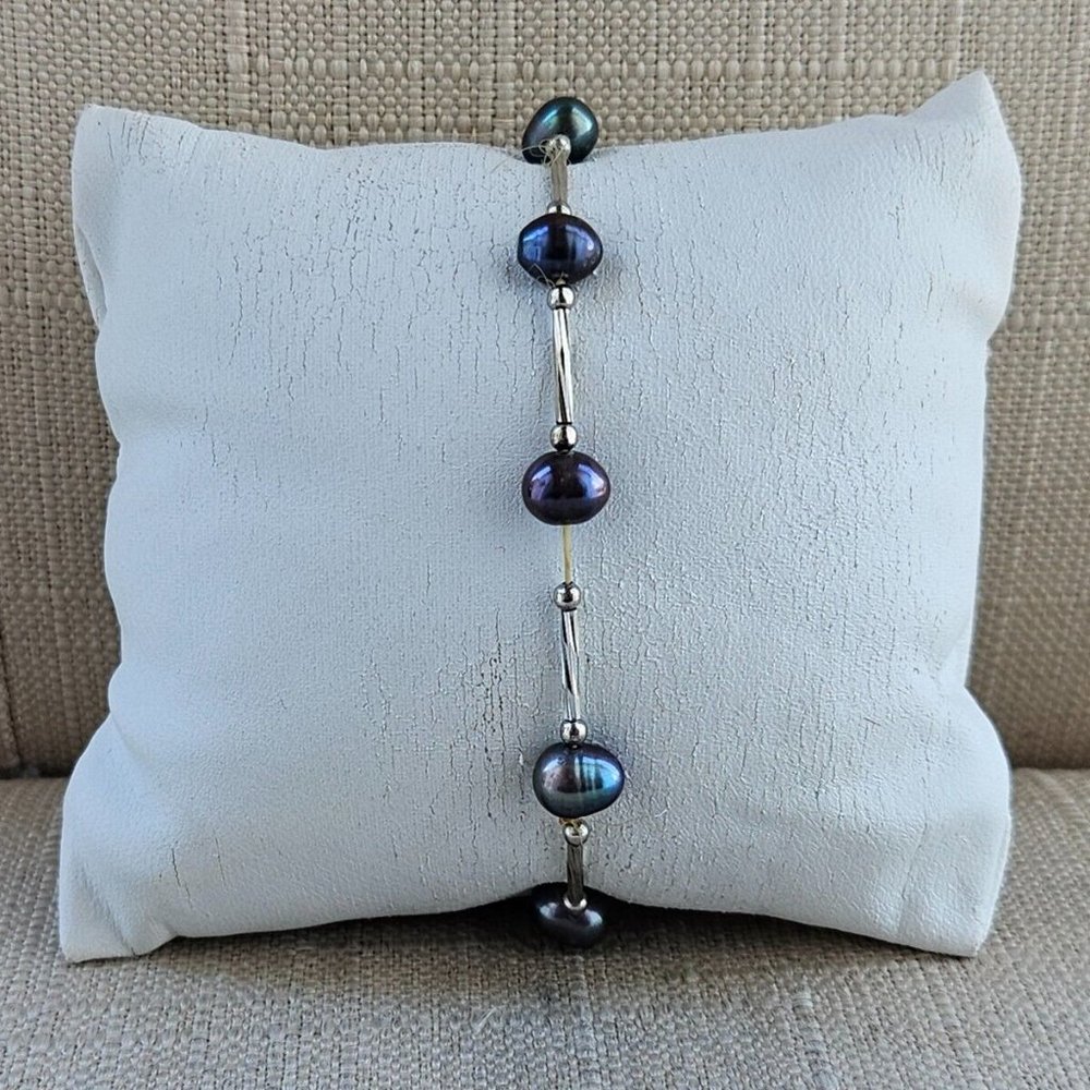 Women Bracelet Purple Tone Beand Stretched Wristband Fashion Jewelry